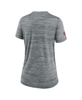 Women's Gray Atlanta Falcons Sideline Velocity Performance T-Shirt