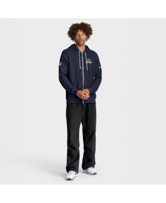 Men's College Navy Seattle Seahawks Sideline Utility Player Performance Full-Zip Hoodie