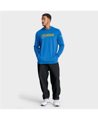 Men's Powder Blue Los Angeles Chargers Sideline Pure Fury Performance Long Sleeve Hoodie T-Shirt
