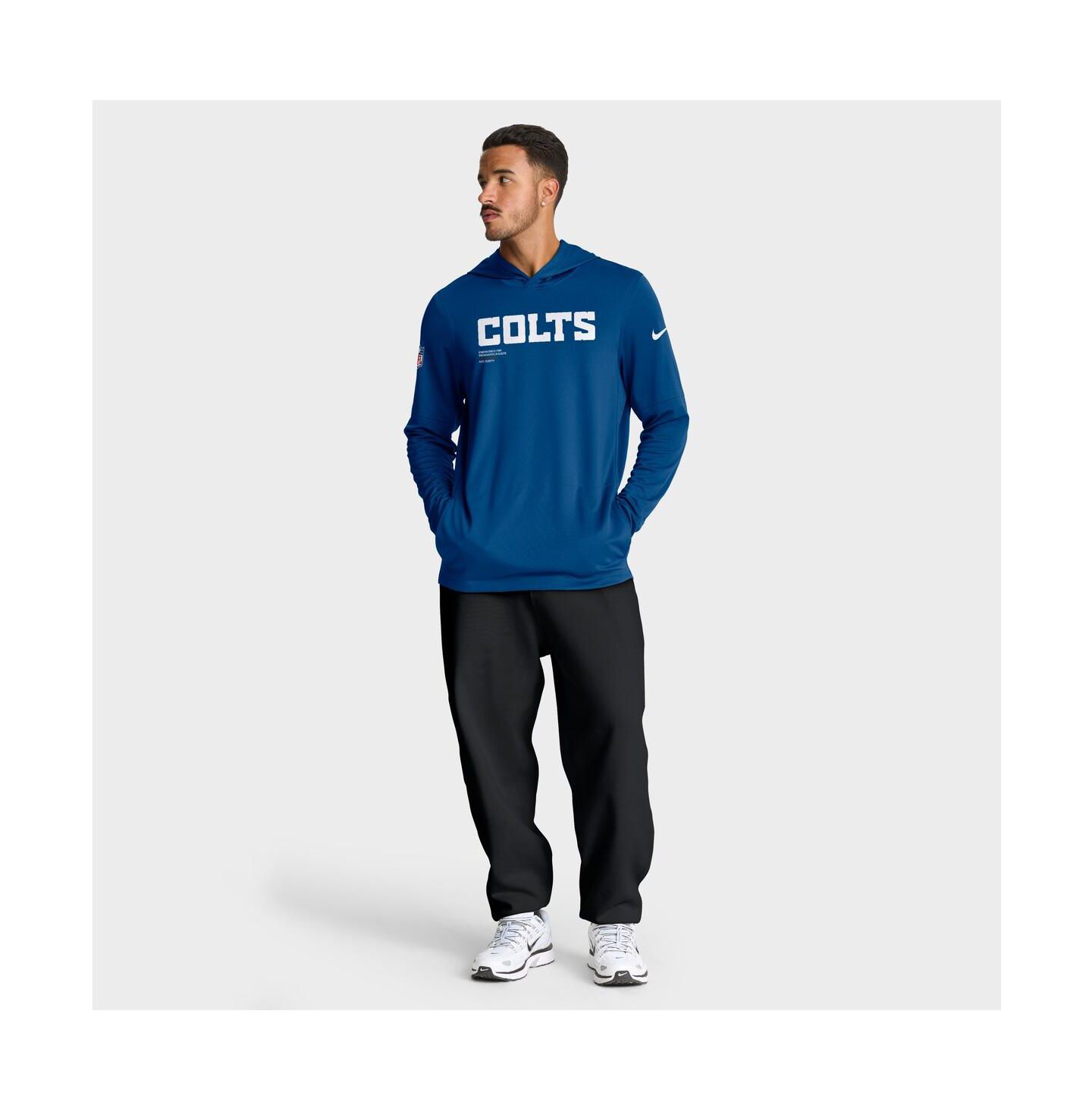 Мужское худи Nike Royal Indianapolis Colts Sideline Pure Fury Performance Long Sleeve T-Shirt — фото 3