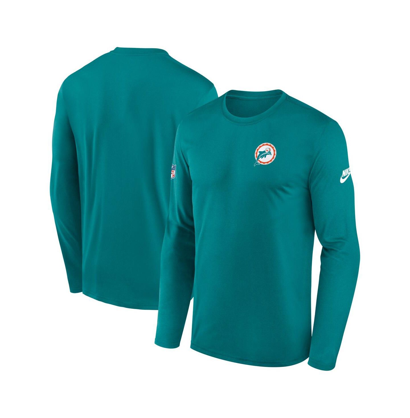Мужской лонгслив Nike Miami Dolphins Legend с маленьким логотипом, Aqua — фото 1
