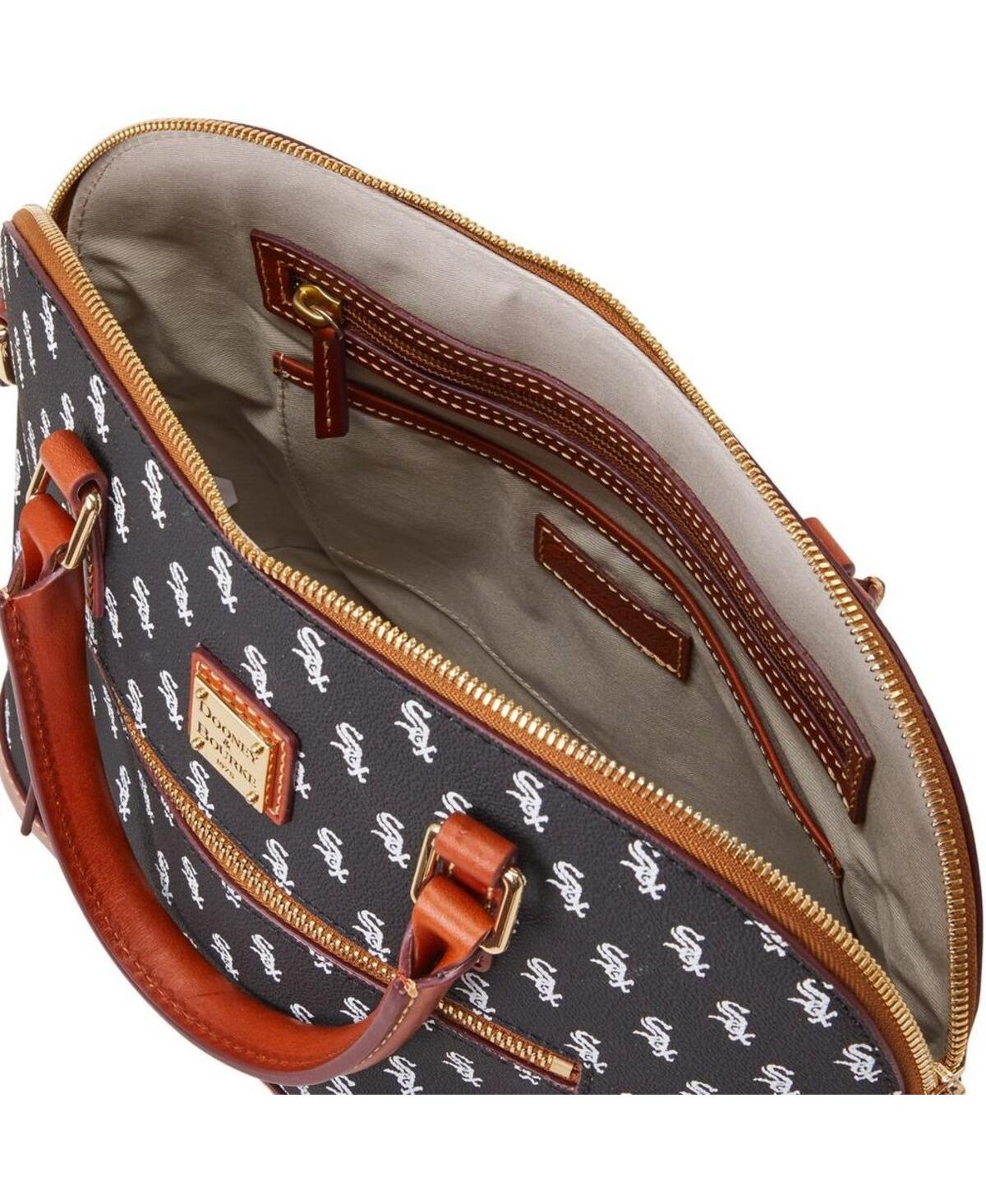 Dooney & Bourke Chicago White Sox Signature Domed Zip Satchel Purse In Black