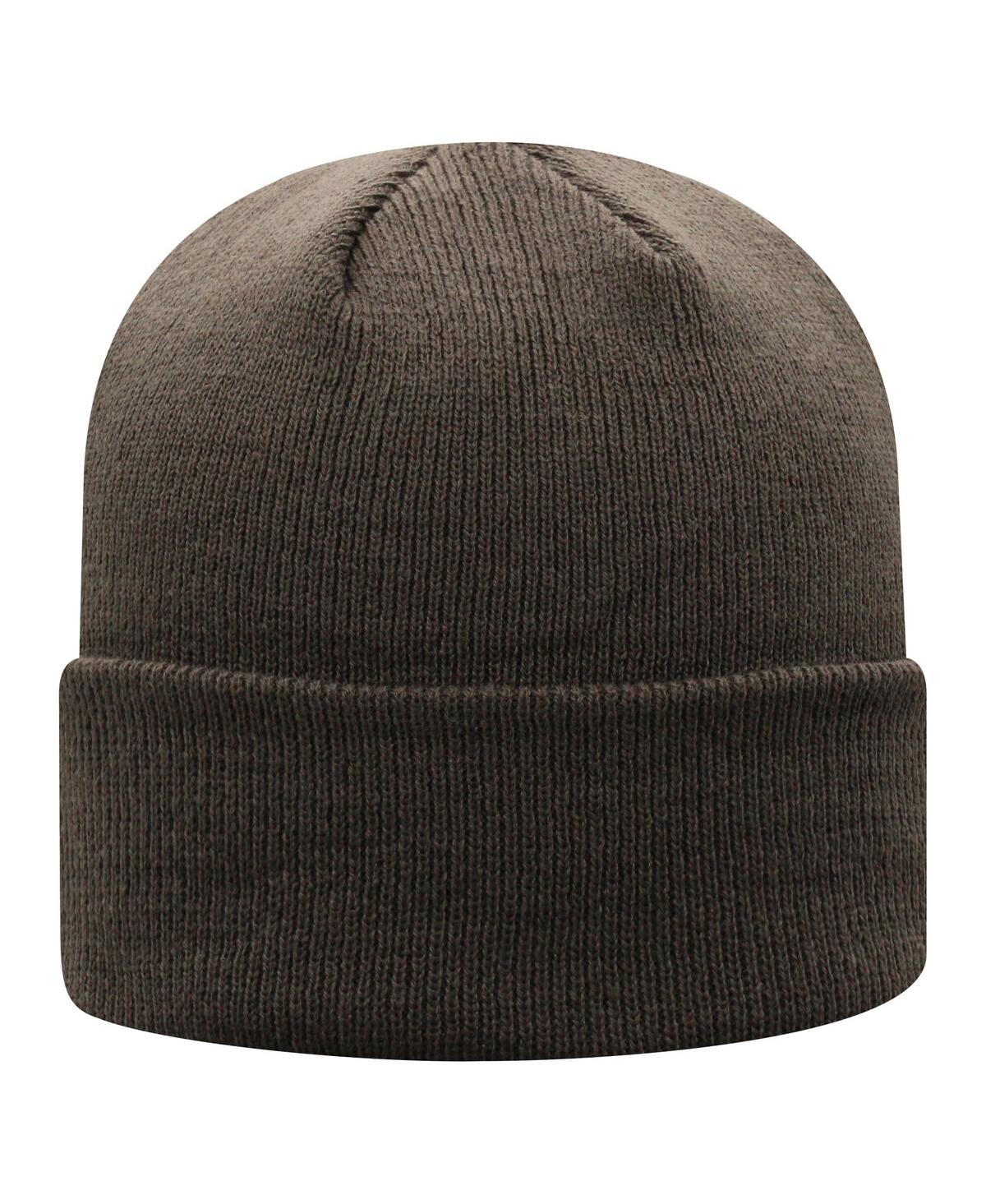 Top Of The World Men's Charcoal West Virginia Mountaineers Logo Cuffed Knit Hat In Green