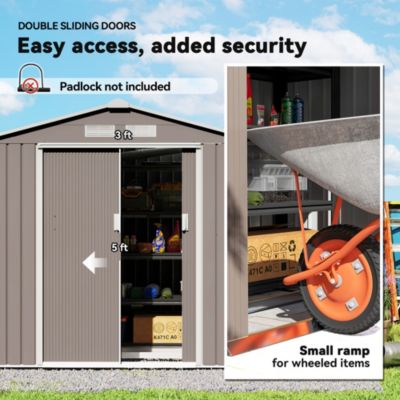 7&#39; x 4&#39; Storage Shed Garden Tool House w/ Vents Doors