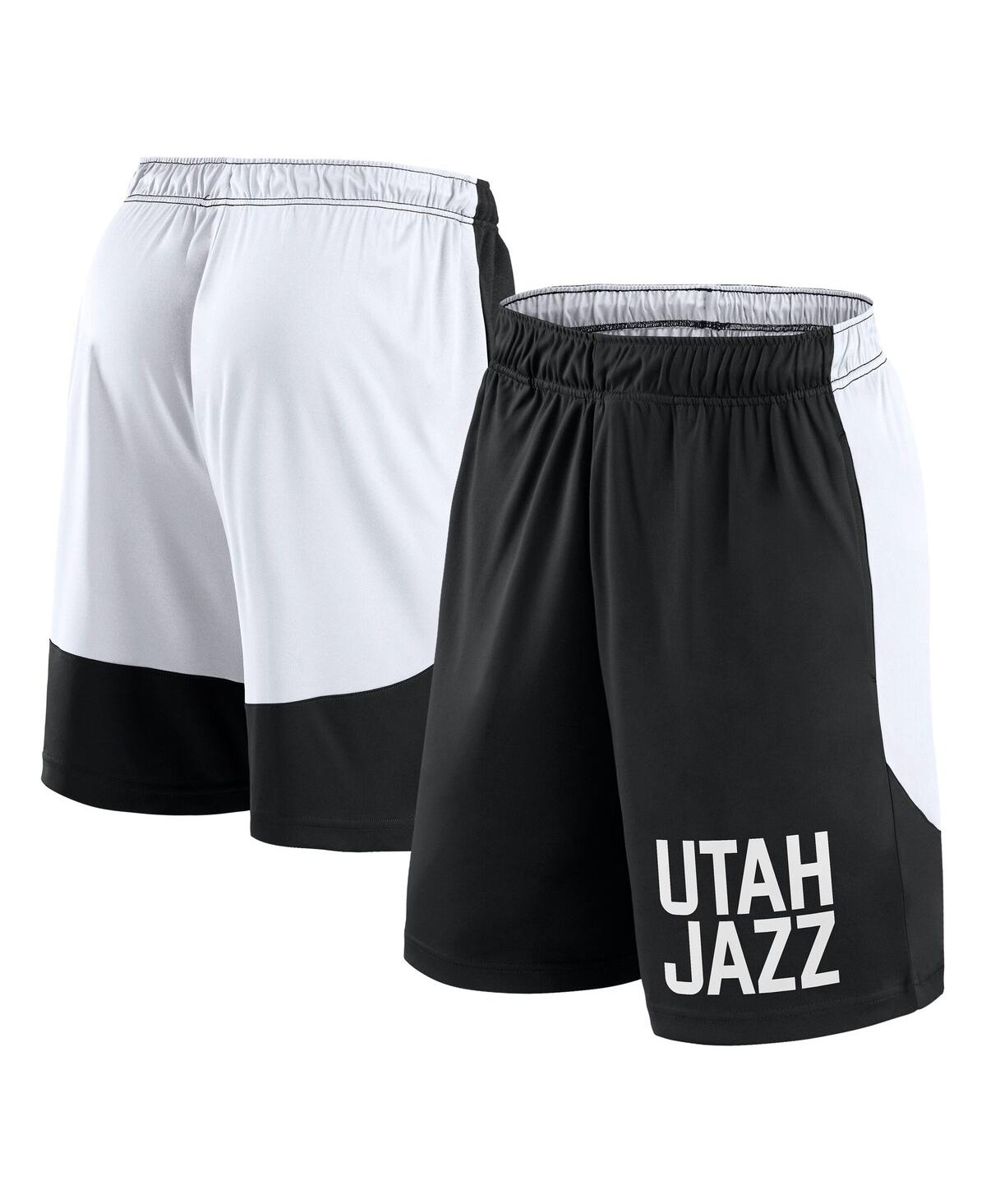 Men's Black/White Utah Jazz Launch Performance Shorts - Black, White