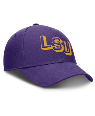 Men's Purple LSU Tigers Slanted Primetime Rise Performance Adjustable Hat