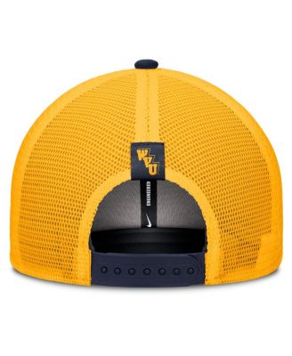 Men's Navy/Gold West Virginia Mountaineers Legacy Arch Rise Performance Trucker Adjustable Hat