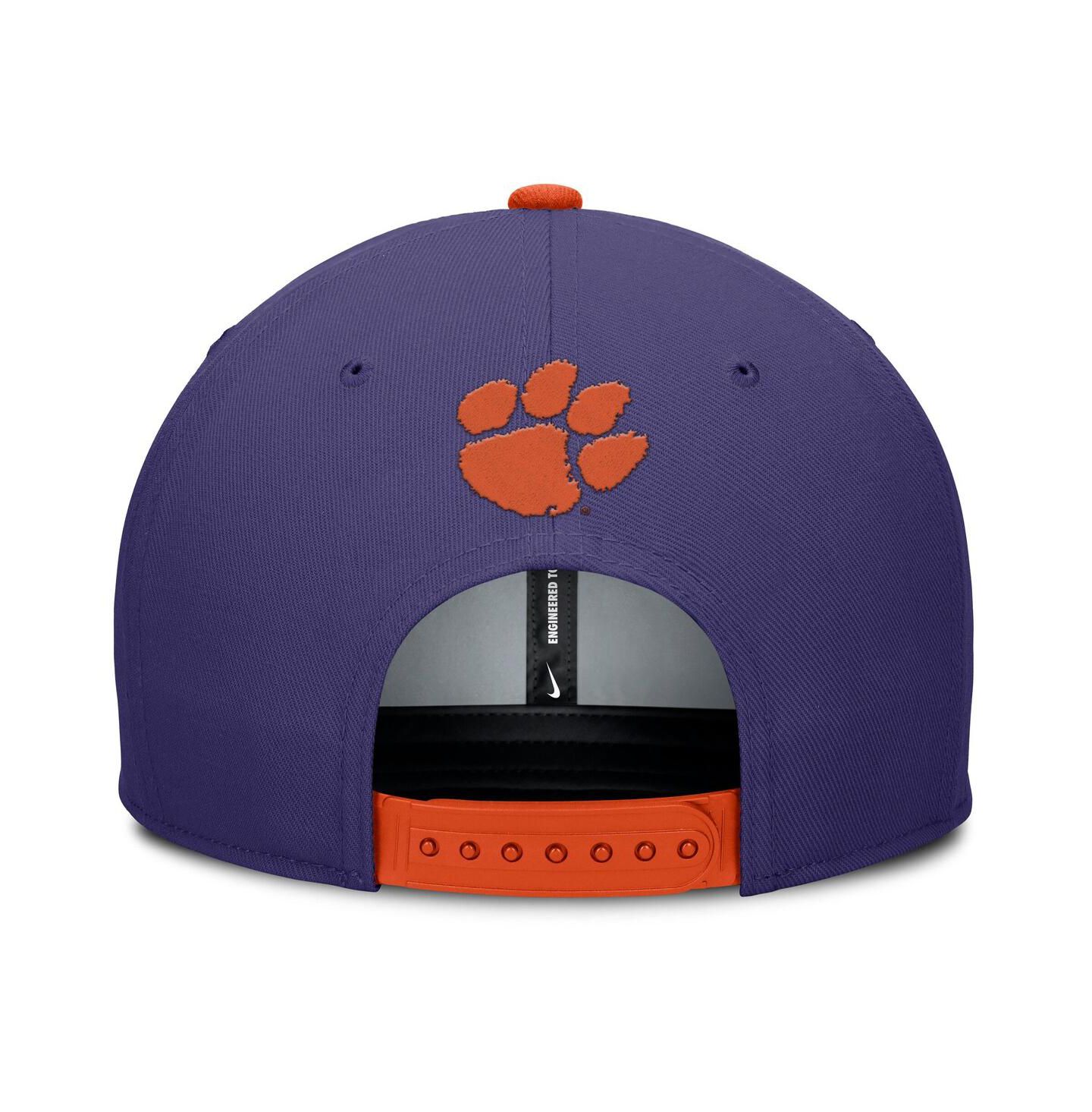 Мужская кепка Nike Purple/Orange Clemson Tigers 2025 Sideline Campus Pro Local Snapback Hat — фото 4