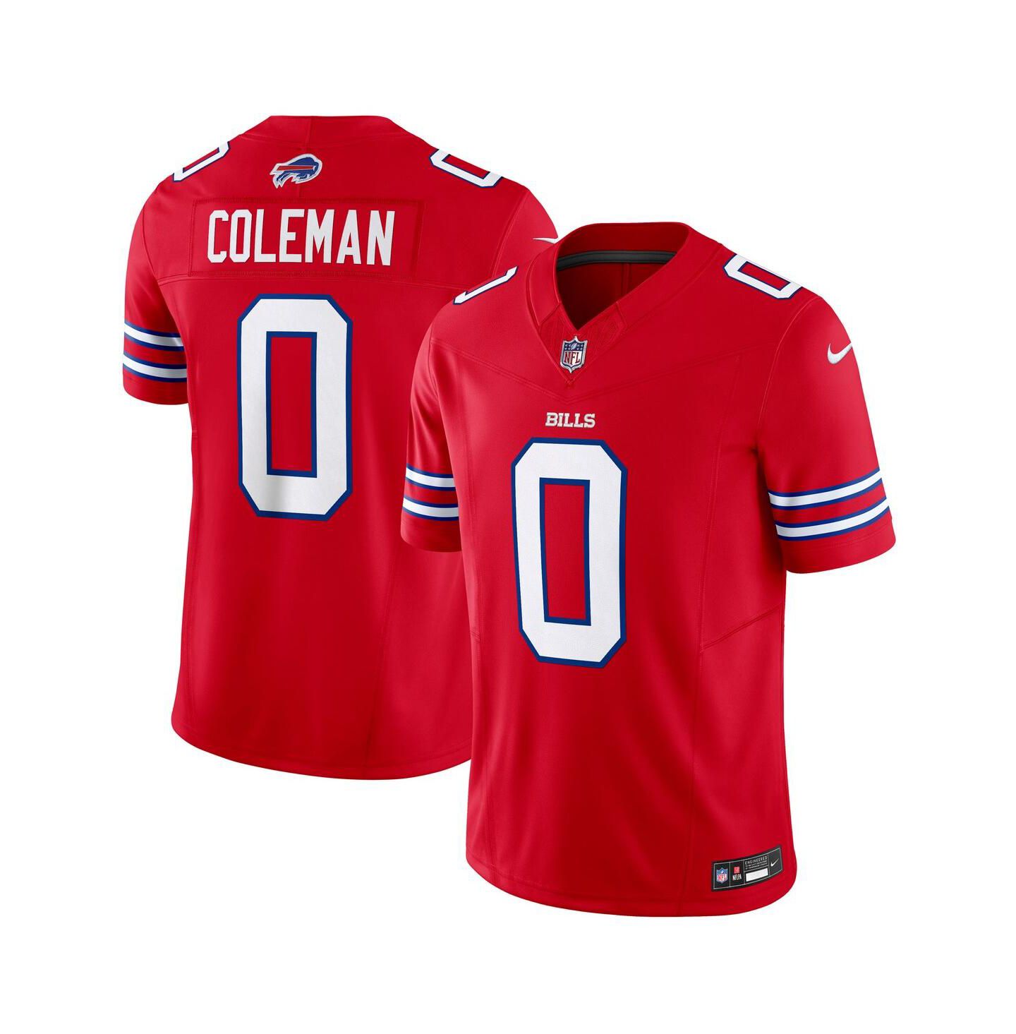 Мужской топ Nike Keon Coleman Red Buffalo Bills Alternate Vapor F.U.S.E. Limited Jersey — фото 1