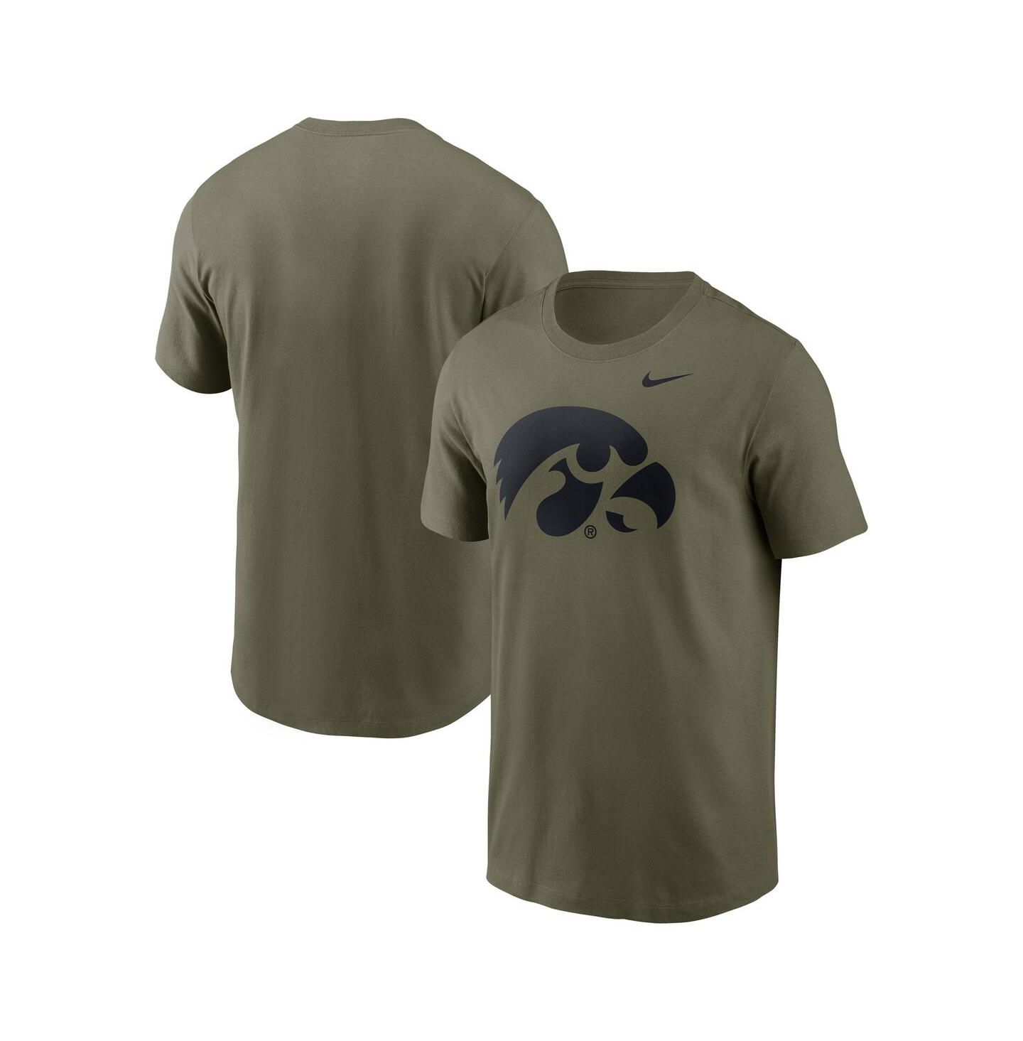 Мужская футболка Nike Olive Iowa Hawkeyes Primetime Logo Performance — фото 1