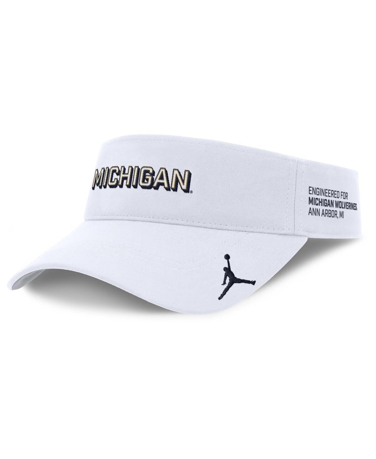 Men's White Michigan Wolverines 2025 On-Field Gameday Performance Ace Adjustable Visor Hat - White