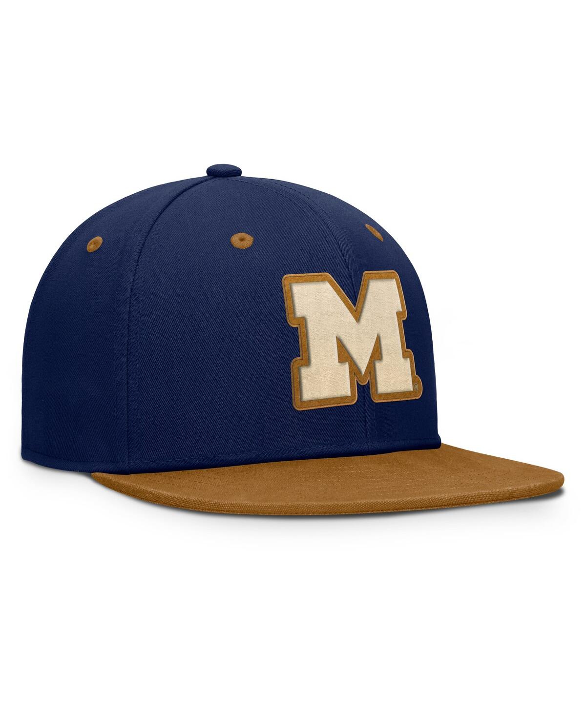 Fanatics Men's Navy/brown Michigan Wolverines Noboa Fitted Hat