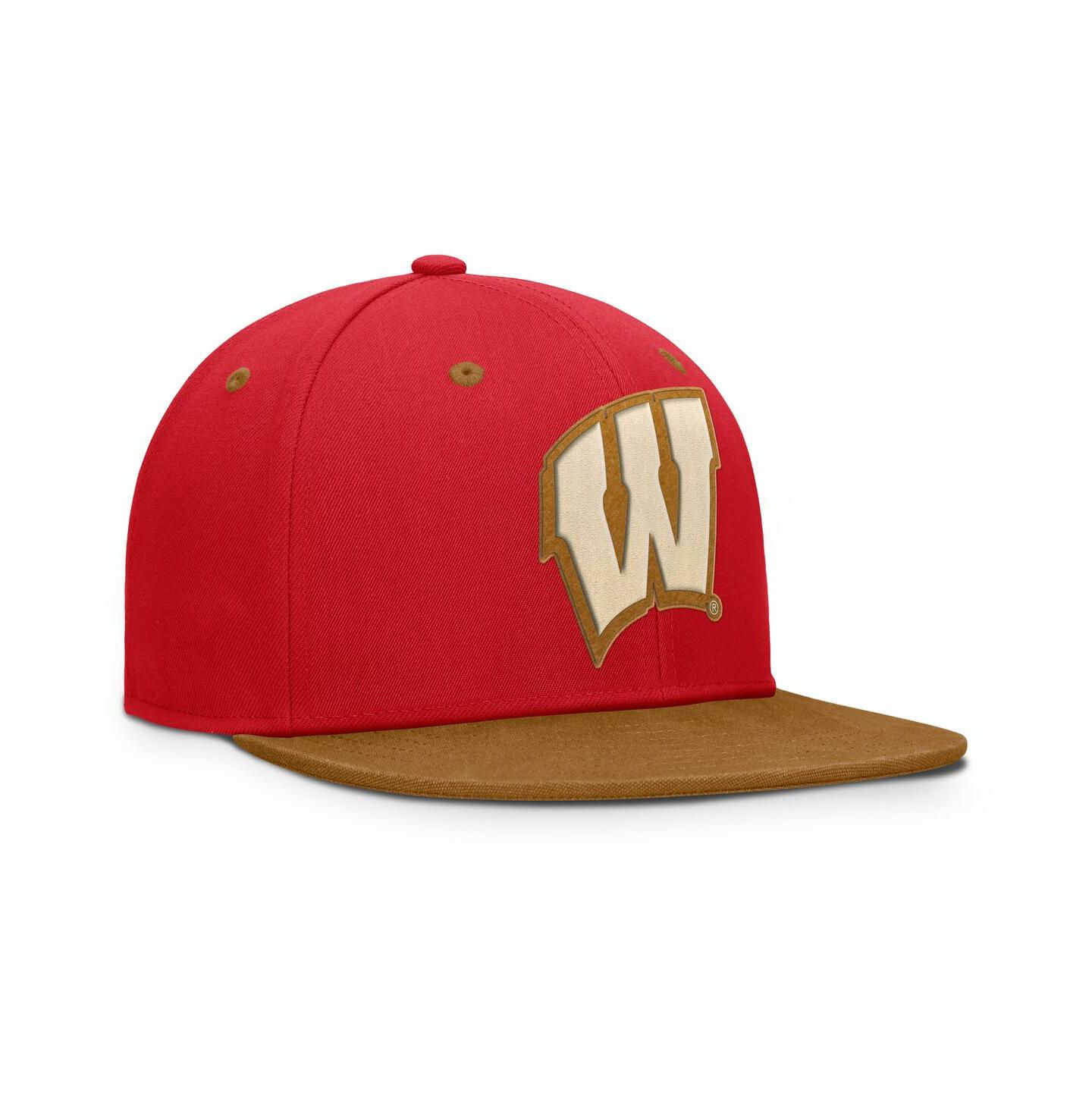 Мужская кепка Fanatics Red/Brown Wisconsin Badgers Noboa Fitted Hat — фото 3