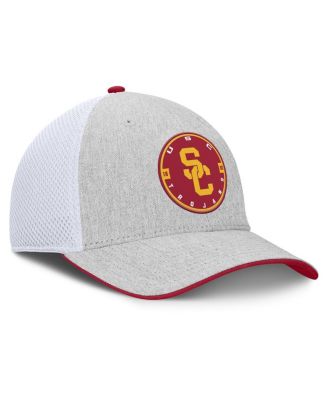 Men's Heather Gray/White USC Trojans Trigger Flex Hat