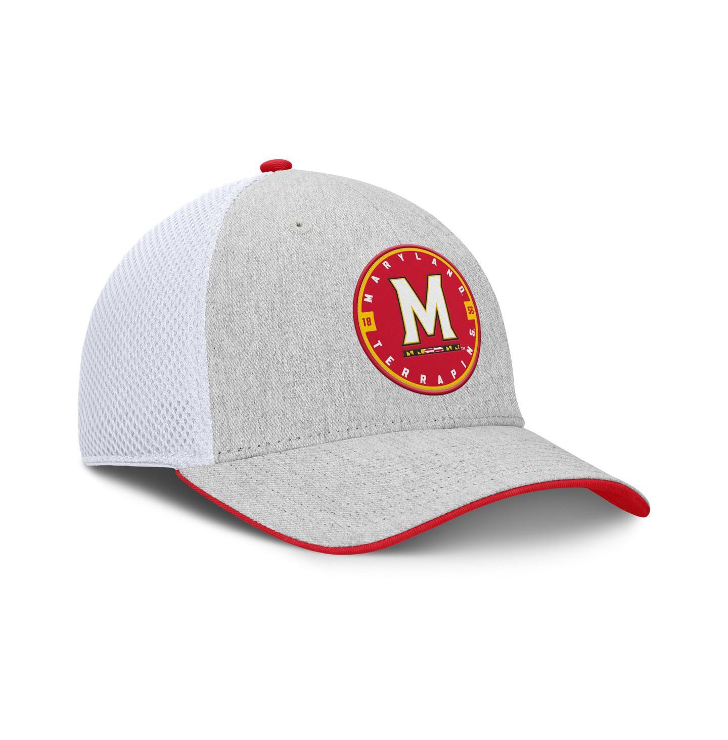 Мужская кепка Fanatics Heather Gray/White Maryland Terrapins Trigger Flex Hat — фото 3