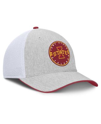 Men's Heather Gray/White Iowa State Cyclones Trigger Flex Hat