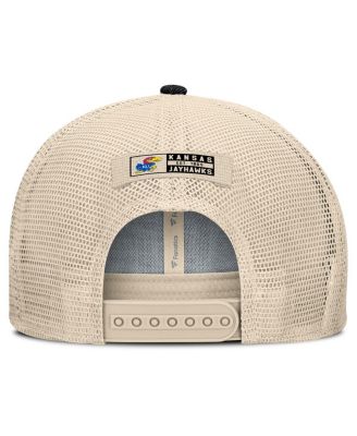 Men's Black/Natural Kansas Jayhawks Legend Trucker Snapback Hat