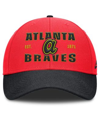 Men's Crimson/Black Atlanta Braves Neon 90s Rise Adjustable Hat
