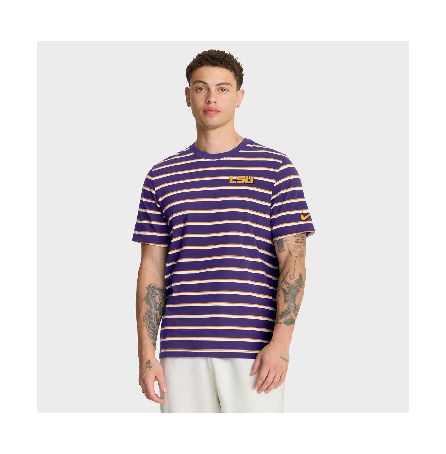 Мужская футболка Nike Purple LSU Tigers Athletic Prep Legacy Summit Stripe — фото 1