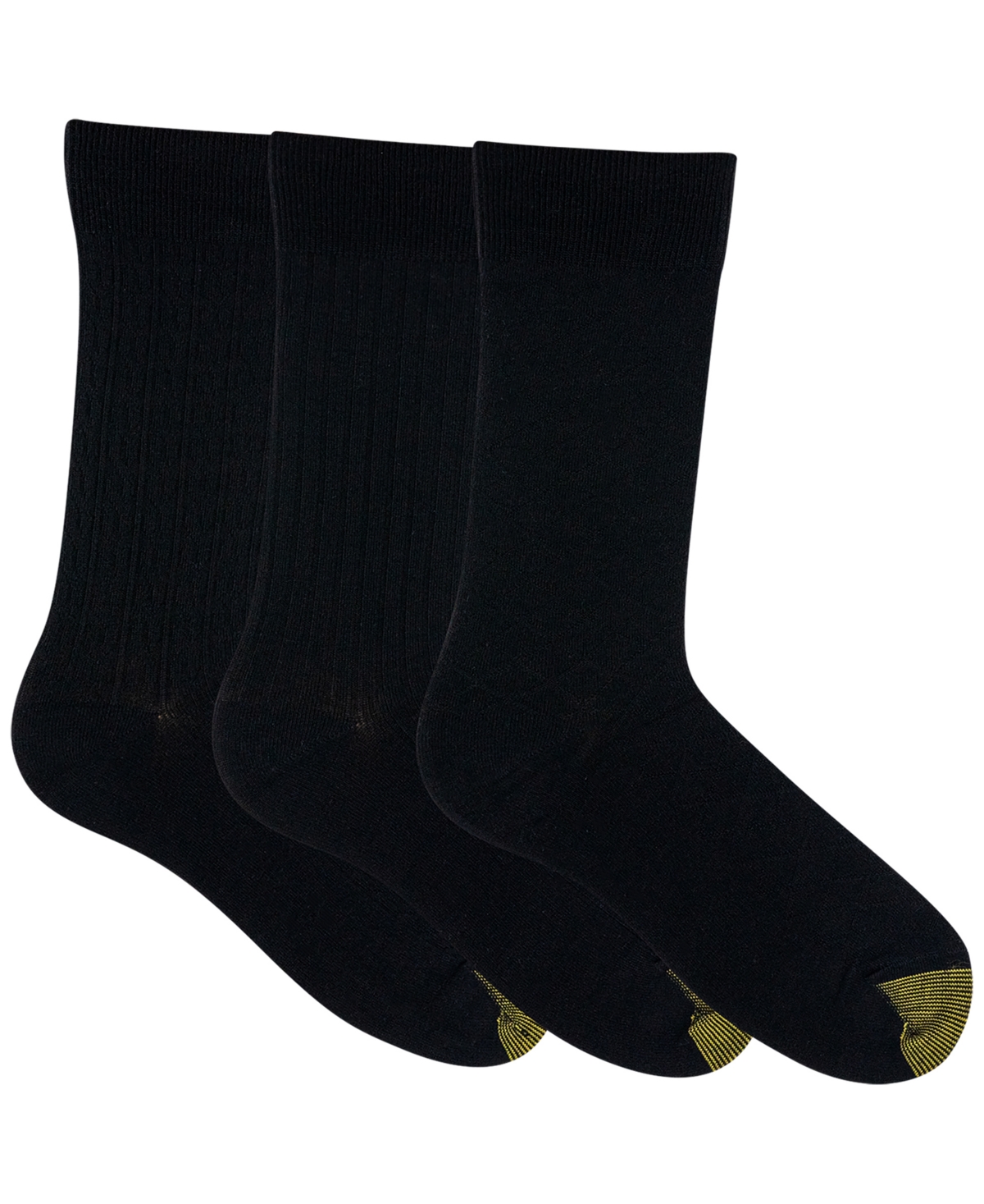 Gold Toe Men's 3-pack Felix Texture Reinforced Toe Crew Socks In Blue