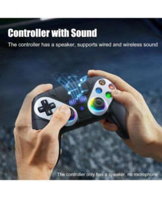 LED Wireless Controller for PS5, Compatible with PS5 Pro/Slim/PC, Dual Vibration, Turbo, 6-Axis Motion, 3.5mm Audio Jack, Speaker & Customizable Colors