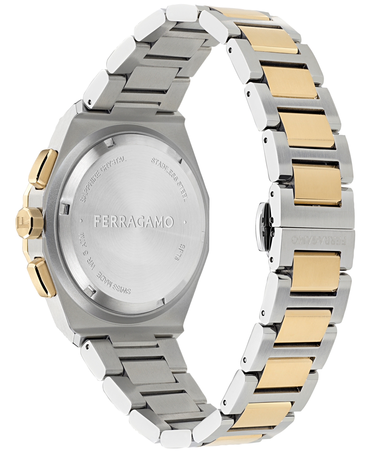 Ferragamo Men's Swiss Chronograph Edge Two-tone Stainless Steel Bracelet Watch 42mm In Multi