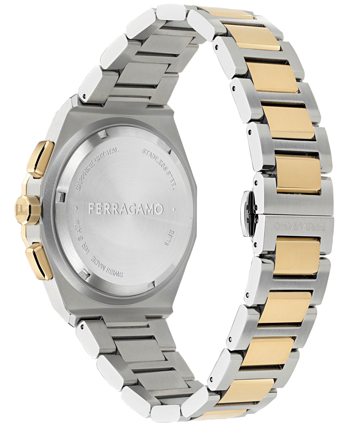Ferragamo Men's Swiss Chronograph Edge Two-Tone Stainless Steel Bracelet Watch 42mm