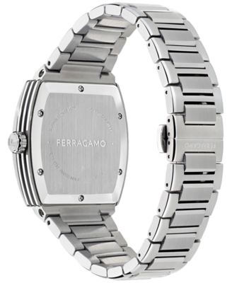Men's Swiss F-80 Tonneau Stainless Steel Bracelet Watch 42mm