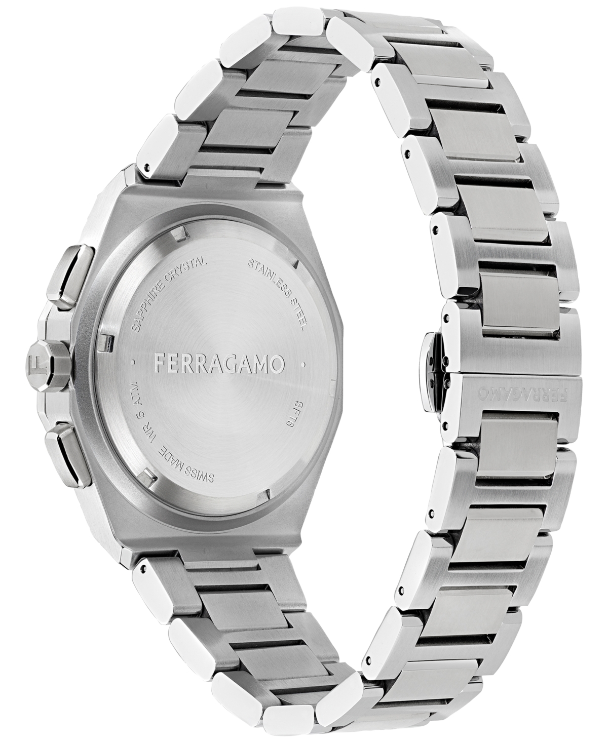 Ferragamo Men's Swiss Chronograph Edge Stainless Steel Bracelet Watch 42mm