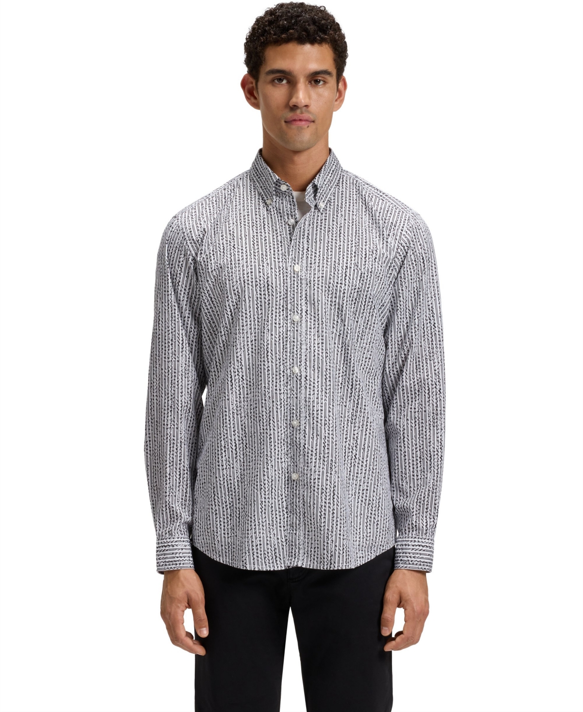 Boss by Hugo Boss Men's Cotton Poplin Regular-Fit Shirt - White