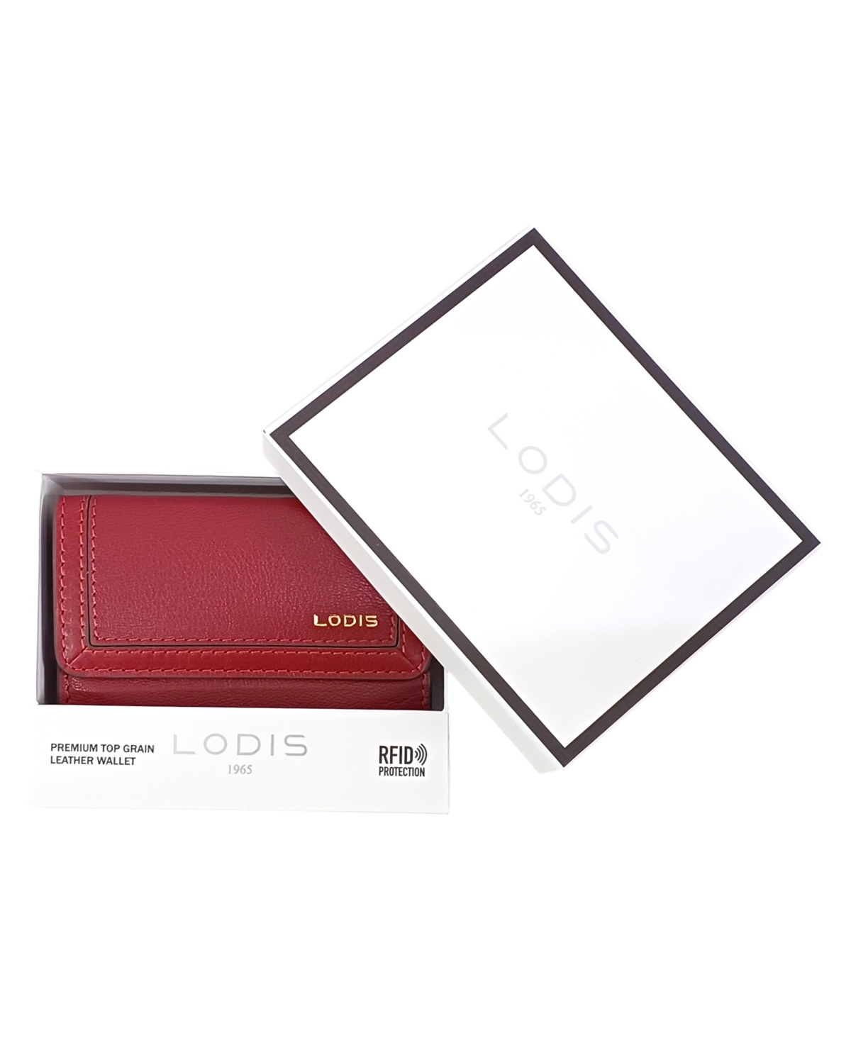Lodis Deluxe French Bifold Wallet In Red