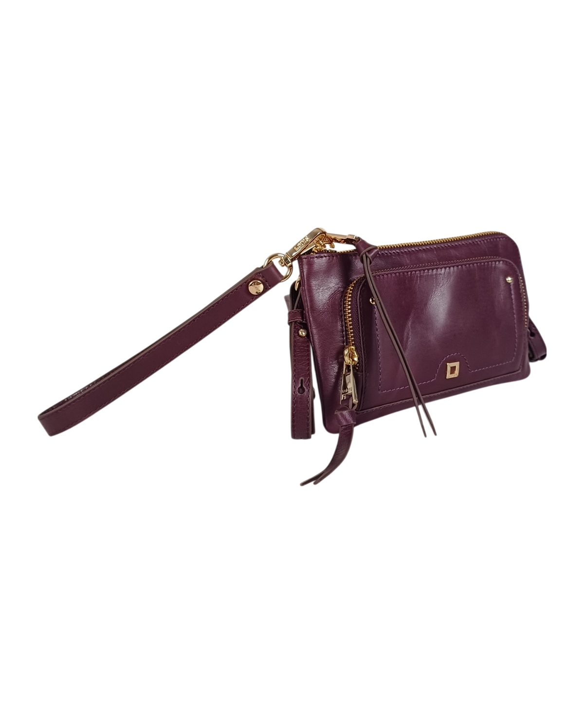 Lodis Glace Zip Around Wristlet In Burgundy