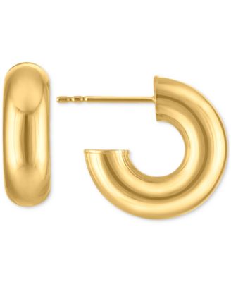 Polished Extra Small Huggie Hoop Earrings in 10k Gold, 0.25"