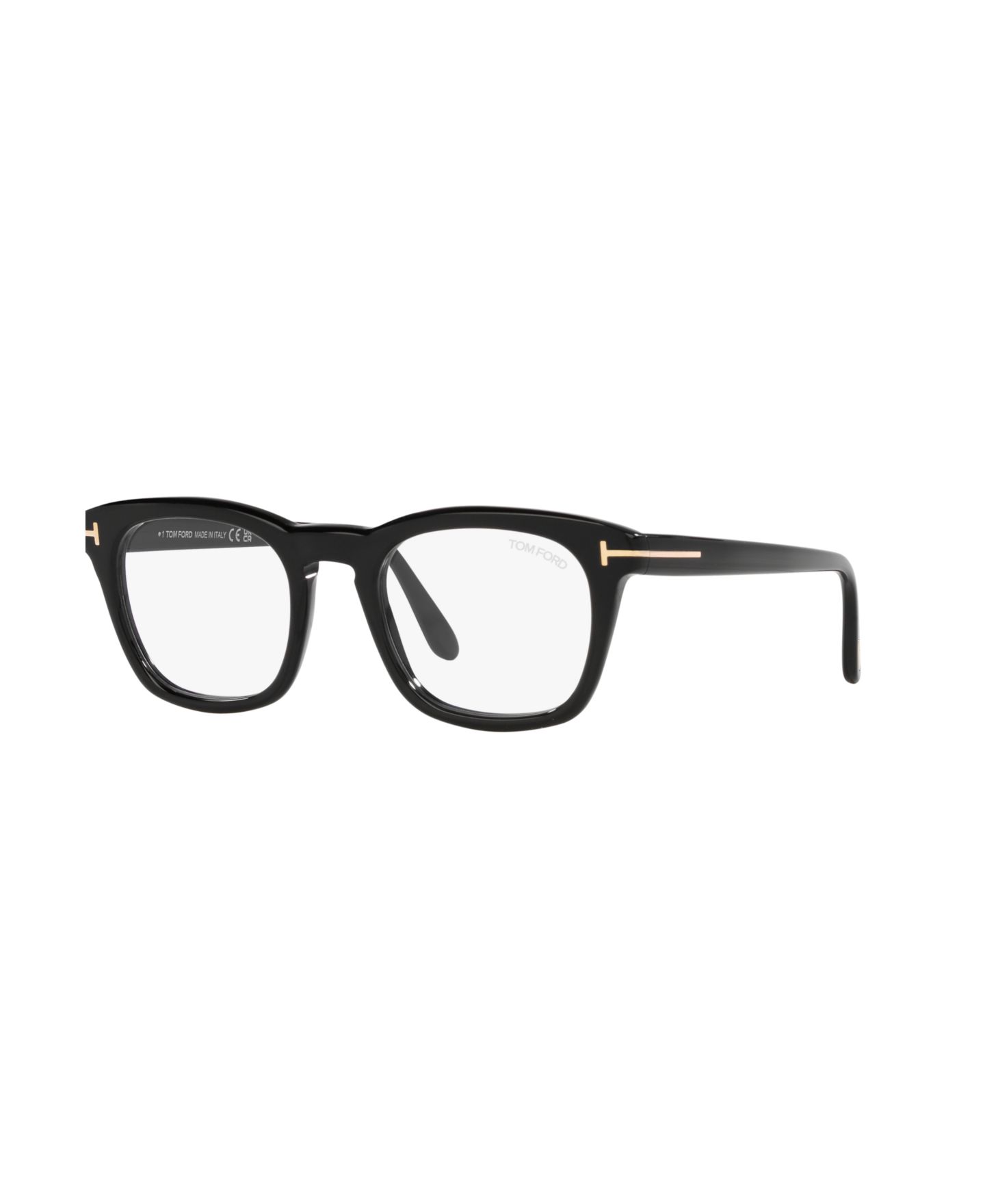 Мужские очки Tom Ford Man Square Plastic FT5870-B Eyeglasses, цвет: Чёрный блестящий — фото 1