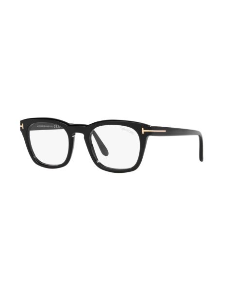 Мужские очки Tom Ford Man Square Plastic FT5870-B Eyeglasses, цвет: Чёрный блестящий