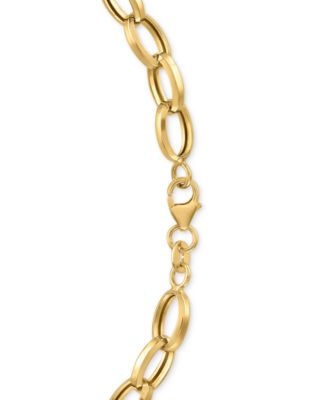 Polished Rolo Link 18" Chain Necklace in 10k Gold