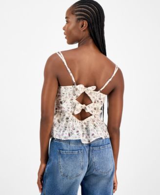 Women's Lace-Trim Tie-Back Tank