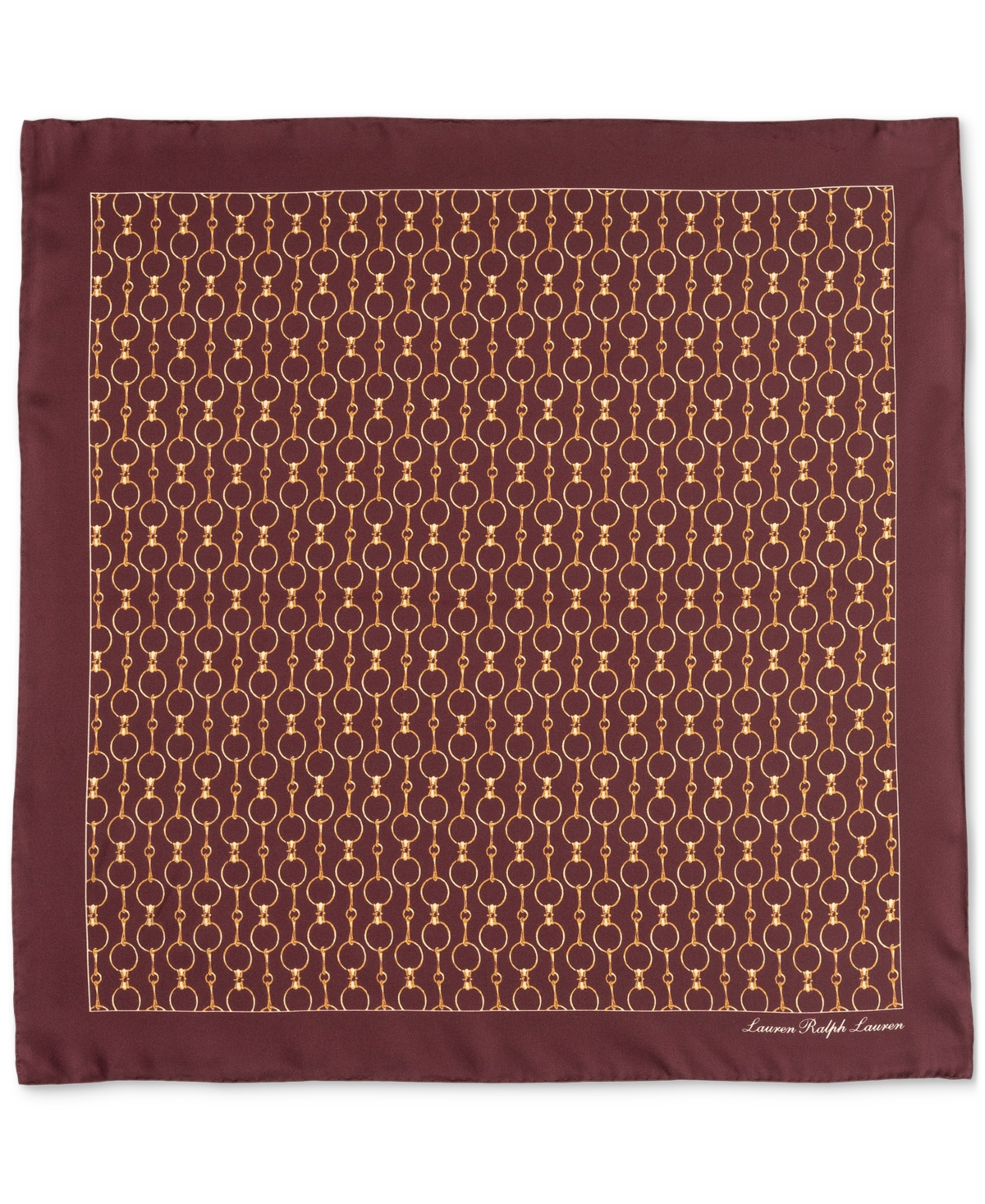 Ralph Lauren Status Silk Square Scarf In Burgundy