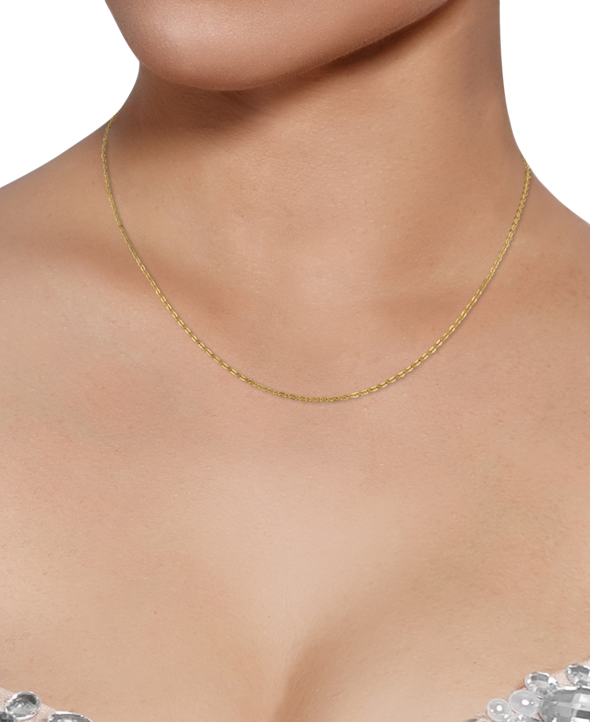 Macy's Diamond-cut Mirror Cable Chain Necklace In 14k Yellow Gold, 18" In Gold