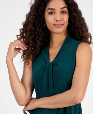 Petite Sleeveless Knot-Front Blouse