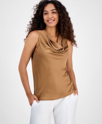 Kasper - Women's Printed Cowlneck Sleeveless Top