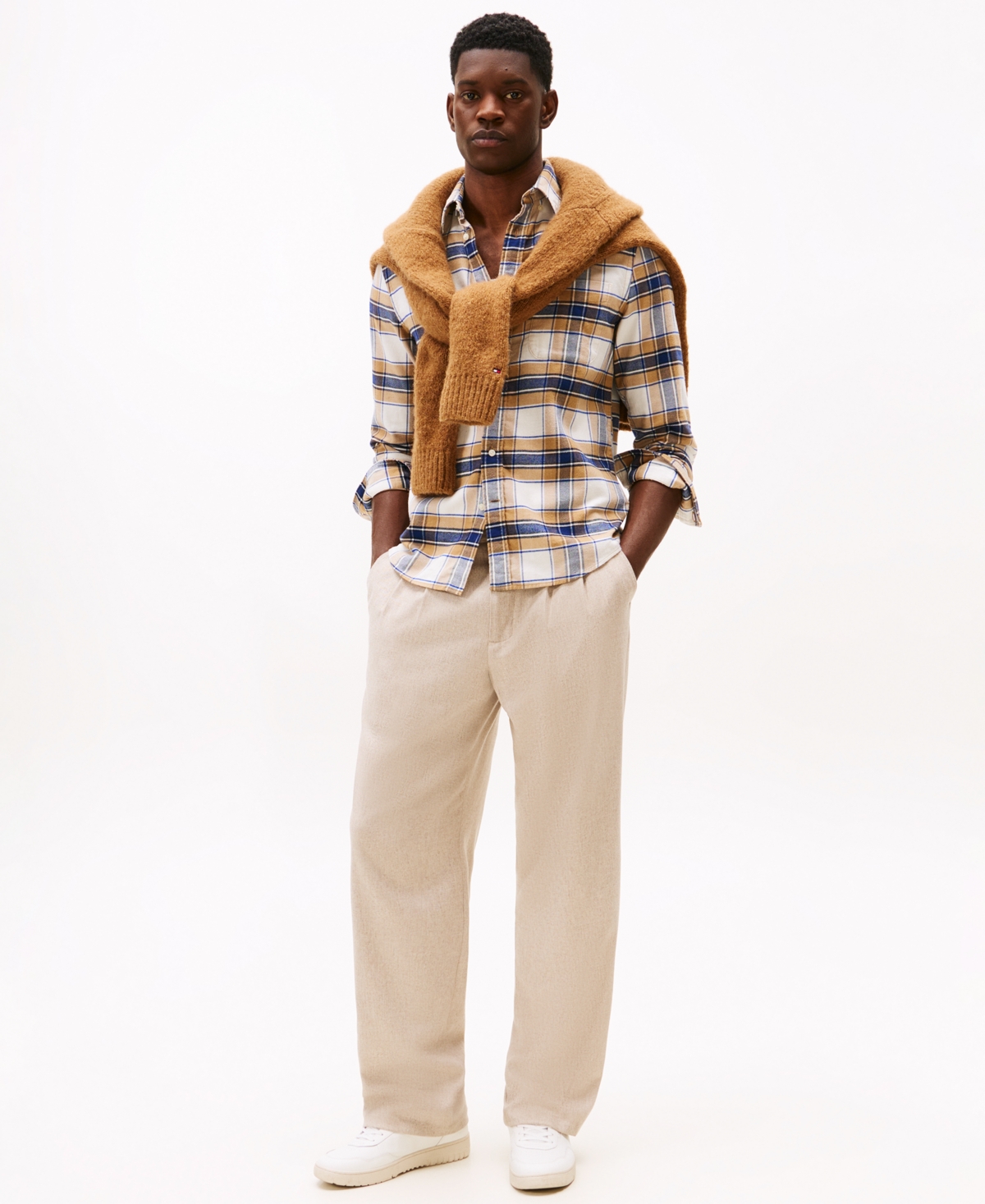 Tommy Hilfiger Brushed Flannel Check Print Shirt In Multi