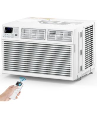 10000BTUs Window Air Conditioner, Window AC Unit Cooling up to 450sq. ft, 4 Modes and 3 Fan Speeds, 24H Timer, Remote Control, Reusable Filter
