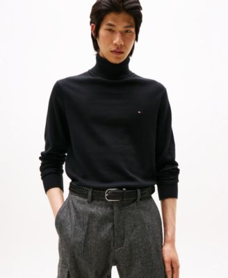 Men's Regular-Fit Pima Cotton Cashmere Blend Solid Turtleneck Sweater