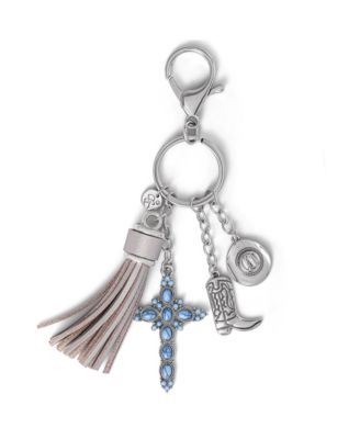 Western Cross & Tassel Charm Keychain