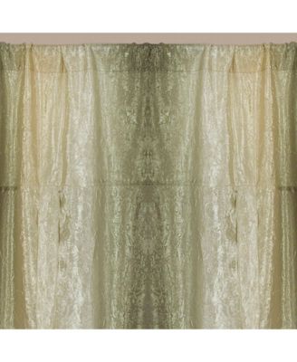 Ombre Crushed Satin Sheer Single Window Curtains & Valances - 50 in. W x 63 in. L Single Tie Up Shade