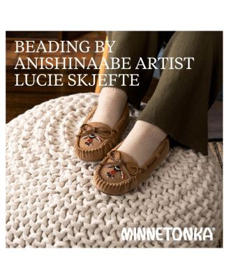 Women's Cally Thunderbird Animikii Suede Beaded Slippers