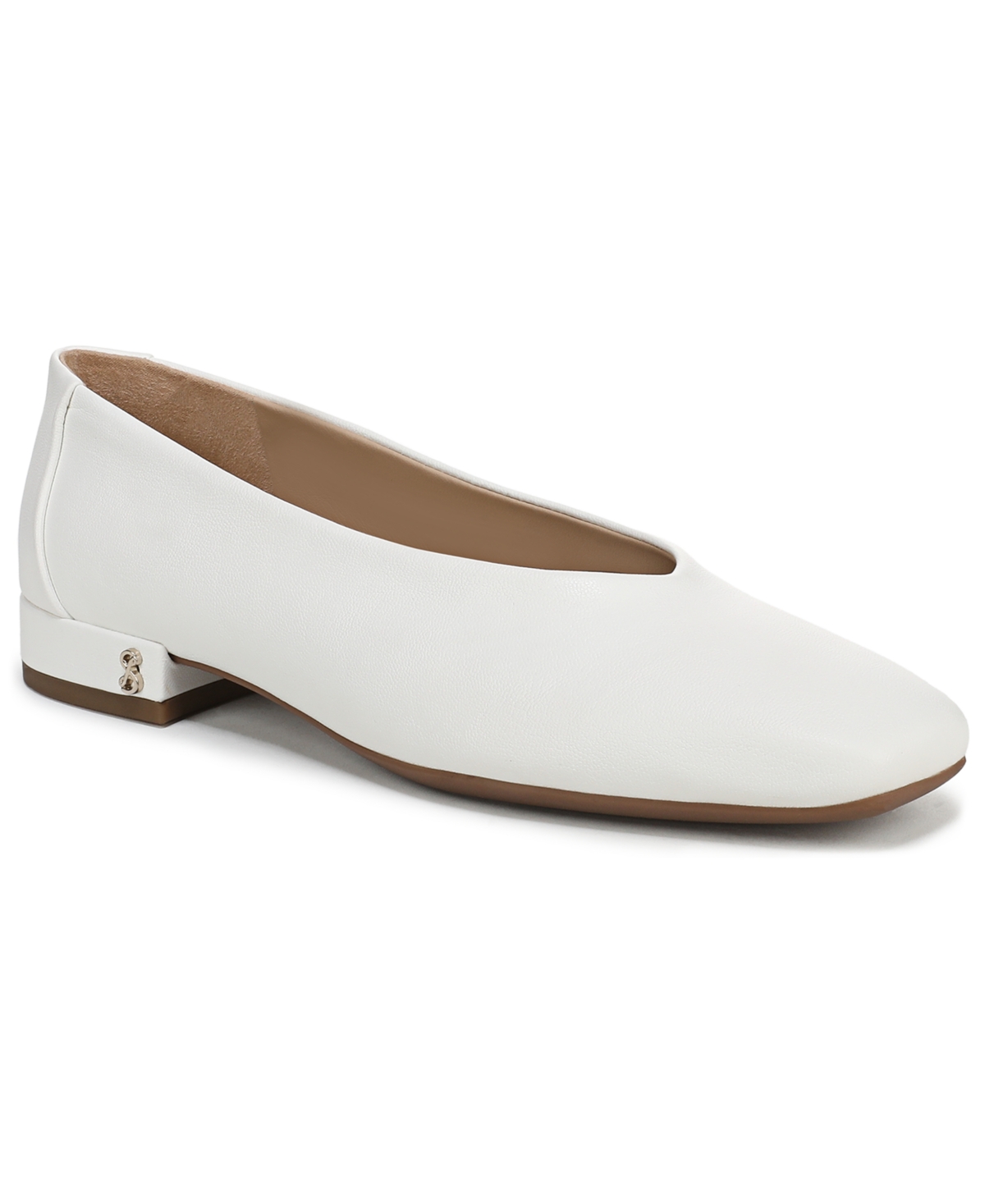 Sam & Libby Women's Gretta Square Toe Ballet Flats In White