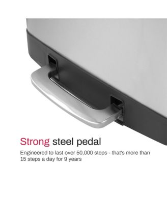 13 Gal./50 Liter Stainless Steel Rectangular Step-on Trash Can for Kitchen