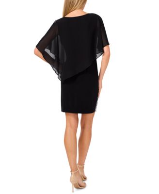 Women's Cape-Overlay Cocktail Dress